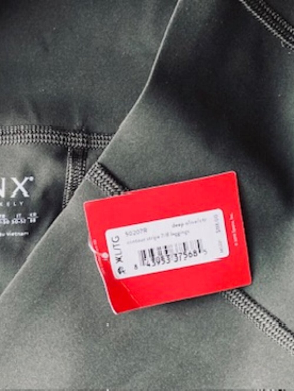 New with Tags Spanx XL Leggings in Deep Olive Green Contour Stripe 7/8 - Picture 4 of 4
